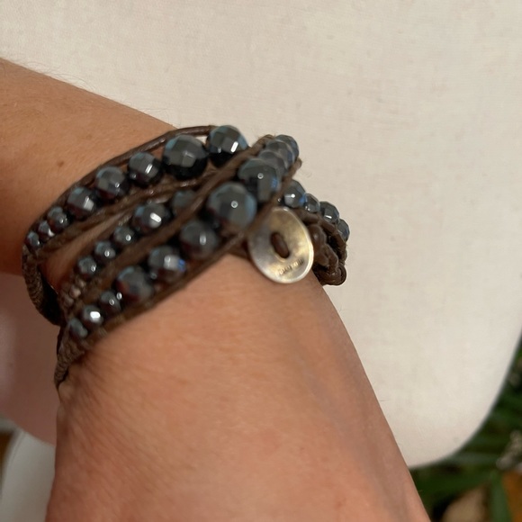 CHAN LUU LEATHER WRAP MINERAL STONE BRACELET - Picture 6 of 6